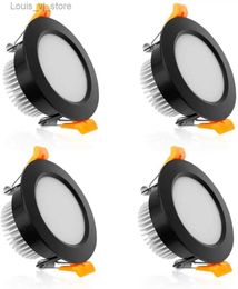 Downlights Recessed LED Ceiling Light 4 Pack Plafon Techo 2 Inch 5W Black Trim Dimmable Downlight Plafonniers C YQ240226