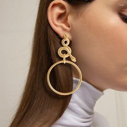 Dangle Earrings DesignEuropean And American Style Golden Snake Circle Long For Women Sexy Animal Fashion Jewellery Wholesale