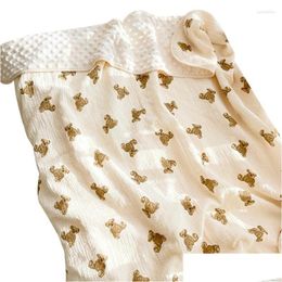 Blankets Swaddling Born Receiving Blanket For Baby Print Wrap Infant 0-6M Crepe Cotton Ddle Skin-Friendly Towel Drop Delivery Kids Mat Otdtg