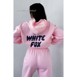 white fox Tracksuit White Designer Fox Hoodie Sets Two 2 Piece Set Women Men's Clothing Set Sporty Long Sleeved Pullover Hooded Tracksuits Spring Autumn Winter 773