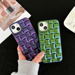 Cell Phone Cases One Piece Fashion weave For iPhone 13 Pro max 12 11 X XR XS XSMAX 6 7 8 SE Discoloration Cover Mobile Case Shell 240219