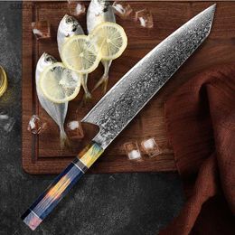 Kitchen Knives 8Inch Chef Knife 67 Layer Damascus Steel Japanese Kitchen Knives Vegetable Meat Cutting Kiritsuke Nakiri Knife Q240226