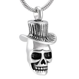 Punk Skeleton Stainless Steel Cool Men Cremation Necklace Memorial Ashes Holder Funeral Urn Pendant Keepsake Jewelry322m