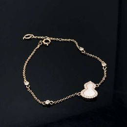 mcqeen designer Qeelins luxury Jewellery Chinese Style White Fritillaria Gourd Bracelet Korean Version Minimalist Best Friend Internet Celebrity Vgold Inlaid Diam