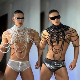 Stage Wear Sexy Pole Dance Costume Nightclub Bar Gogo Dancer Performance Suit Party Rave Outfit Pearls Shawl Laser Shorts