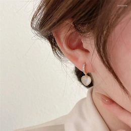 Dangle Earrings Trendy Korean Fashion Decorations Romantic Charm Heart Exquisite Elegant Cubic Zirconia Earring Vintage Jewellery