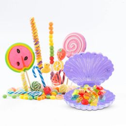 Plates 10 Pcs Candy Gift Boxes For Pearlescent Small Dish Table Containers Purple Party Favour Sea Shell Holder Bride