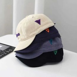 Ball Caps Womens Hat Spring/Summer Short Striped Pea Hat Mens Japanese Vintage Thin Cotton Four Seasons Baseball Hat J240226