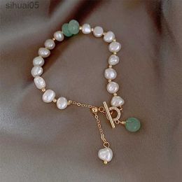 Beaded Classic Fashion Natural Stone Pearl Pendant Bracelet For Woman Exquisite New Lucky Cuff Bracelet Anniversary Gift Luxury Jewellery YQ240226