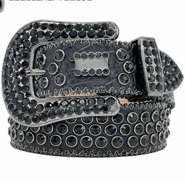 Belts 2023 Luxury Designer Bb Belt Simon Belts for Men Women Black on Black Blue white Shiny diamond belt multicolour with bling rhinestones as gift wholesale 240226