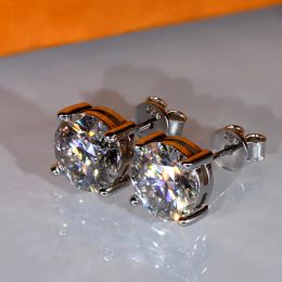 Earrings IOGOU Luxury 11MM 5ct Real Big Moissanite Diamond Stud Earring For Women Classic 925 Sterling Silver Earring Jewellery Certificate