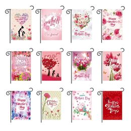 Mothers Day flowers Garden flag Double sided welcome Mom garden flag decoration courtyard yard Mommy flag linen material P264