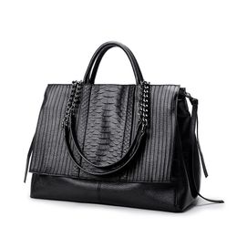 Fashion Handbags PU Alligator Bags Large Capacity Bags Women Light Luxury Black Bag One Shoulder Handheld Bag Work Briefcase Tote bags Ins Style Handbag Wholesale