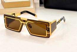 Rectangle Sunglasses Gold/Brown Lenses for Men Women Luxury Glasses Shades Designer UV400 Eyewear