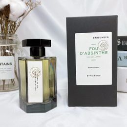 Men Cologne Classic EDP Spray Perfume FOU D'ABSINTHE 100 ML Natural Long Lasting Pleasant Fragrance Male Sexy Charming Scent for Gift 3.4 fl.oz Wholesale