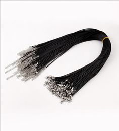 Cord 100 pc 1.5mm 2mm Cheap Black Wax Leather Necklace Beading Cord String Rope DIY Jewellery Findings Wholesale JF0019464791