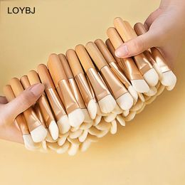 10/20/50Pcs Mask Brush Fan Shaped Soft Face Professional Makeup Brushes Wooden Handle Portable Skin Care Cosmetics Tool 240220