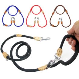 Leashes Multifunction Double Leash P Chain Collar Two Dog Leashes Nylon Adjustable Long Short Dog Training Leads Tied Dog Supplies