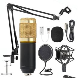 Karaok Player Fl Set Studio Condenser Microphone Ktv Broadcasting Recording Kits Drop Delivery Electronics Home O Dhvwp