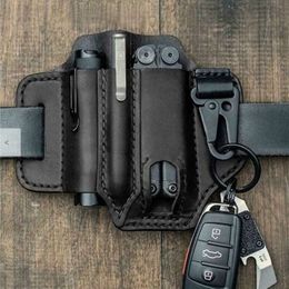 EDC Outdoor Tactical Tool Holster Flashlight pliers Leather tool Fanny pack Survival tool waist hanging bag