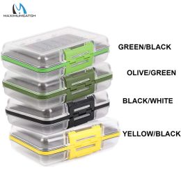 Boxes Maximumcatch DIN 150*105*45mm Waterproof Plastic Fly Fishing Box Double Side Slit Foam Insert Multi Color Fly Box