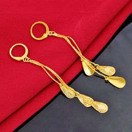 Earrings Not Fade Forever 14 K Yellow Gold Tassel Earrings Women Fine Orecchini Bizuteria Gemstone 14K Gold Garnet Jewellery Drop Earrings