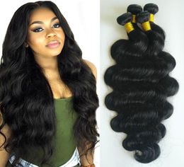 Brazilian BodyWave Bundles Natural Color Remy Extensions Cuticle Align Human Hair1063244