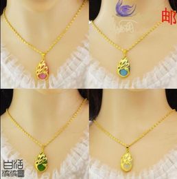 Fast Fine Jewellery Peacock cat eye gold necklace gold necklace lady gold necklace exquisite lover gift6069248