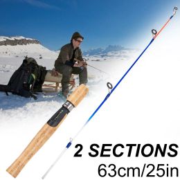 Rods Sougayilang Winter Ice Fishing Rods 2 Sections Ultralight Portable Winter Fishing Rod EVA Handle Wooden Handle Spinning Hard Rod