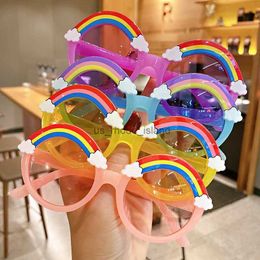 Sunglasses Frames New Small Frame Circular Shape Sunglasses Girl Decoration Rainbow Fashion Sun Glasses Outdoor Shading Children Eyewear UV400