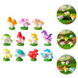 Garden Decorations 11pcs Miniature Mushroom Figurines Mini Mushrooms Statues Resin