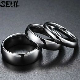 Solitaire Ring Seul New Men's Stainless Steel Ring Inside And Outside The Ball Arc Circle Fashion Simple Classic Couple Ring Jewellery 240226