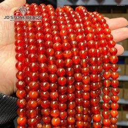 Loose Gemstones 3A Quality Natural Dark Red Agate Beads Round Spacer Carnelian 4-16mm For Jewellery Making Diy Bracelet Accessory Findings