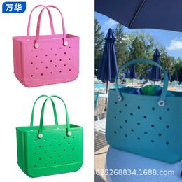 Handheld EVA Beach Bag EVA Solid Colour Print Storage Travel Hole Bag Beach Bag