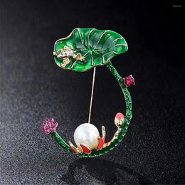 Brooches Fashion Personality Lotus Flower Brooch Shirt Lapel Pin Suit Corsage Long Needle Pins And For Women Men Accessories