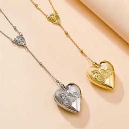 Pendant Necklaces Lana Del Rey Same Snake Sculpture Heart shaped Pendant Winter Popular Sweater Chain Necklace Christmas Gift for Friends J240226