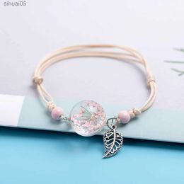 Beaded Ceramic Beads Glass Charms Bracelets Crystal Transparency Flower DIY Boho Ceramic Bracelets Party gift #DY522 YQ240226