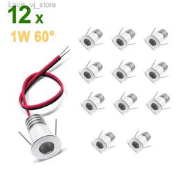 Downlights 12pcs/lot Very Small 1W LED Low Voltage DC3.0-3.4V Kitchen Cabinet Mini Recessed Ceiling Spot Light Cut-out D15mm YQ240226