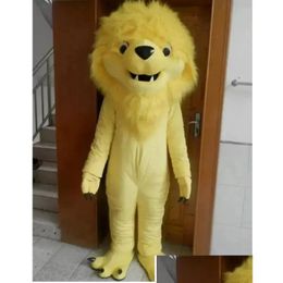 Mascot Costumes Hallowee Yellow Lion People Costume Cartoon Theme Character Carnival Adt Unisex Dress Christmas Fancy Performance Pa Dhyfb