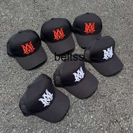 American Street Fashion amirs Embroidered Letter Truck Hat Duck Tongue Hat Breathable Mesh Hat Baseball Hat