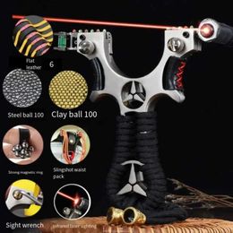 Hunting Slingshots Hunting Slingshot Big Power Stainless Steel Slingshot with Rubber Band High-quality Hunting Outdoor Adult Competition Game Toy YQ240226