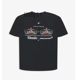 Men's T-shirts Mens Rhude x Mclaren Shirt Men Women 1 High Quality Car Pattern Printing Tops Tee Clothing Harajuku32tyCRVB