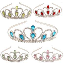 Hair Accessories Shiny Baroque Temperament Vintage Heart Elegant Rhinestone Tiara Princess Crown Kids Crystal Headband