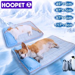 Pens HOOPET Summer Dog Bed Thick Mat for Dogs Pet Sofa with Pillow for Small Medium Large Dogs Cats Cooling Dog Pad Pet Supplies