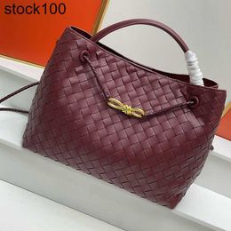 Designer Andiamo Bottegvenetas Bags Handbag Woven Tote High Quality Stylish Commuter Calf Leather Fashion Crossbody Medium Shopping Bag