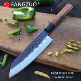 Kitchen Knives New Santoku Chef Knife Kitchen Knives Japanese style 5CrCoMov high carbon stainless steel Razor Sharp Blade Meat Cutting Tools Q240226