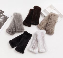 gloves Light luxury autumn and winter knitting Half Finger female warm driving navigation mobile phone touch screen4726252