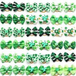 Dog Apparel 30/50 Pcs St. Patrick's Day Pet Grooming Accessories For Teddy Malta Hair Bows Puppy Rubber Bands