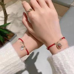 Year of the Ox Red Rope Bracelet Braided Transfer Lucky Temperament Zodiac Hand Rope Women Lovers Gifts Fashion Jewelry1244G