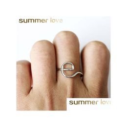Cluster Rings Letter Ring For Women Creative Design E M C K R Y H Initial Alphabet Sier Gold Ringfashion Jewellery Gift Drop Dhgarden Dhyjx